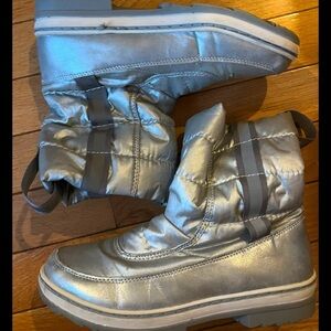 Silver Kids Winter Boots